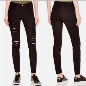 Frame Denim Le skinny de Jeanne Trendy Black Distressed Skinny Jeans